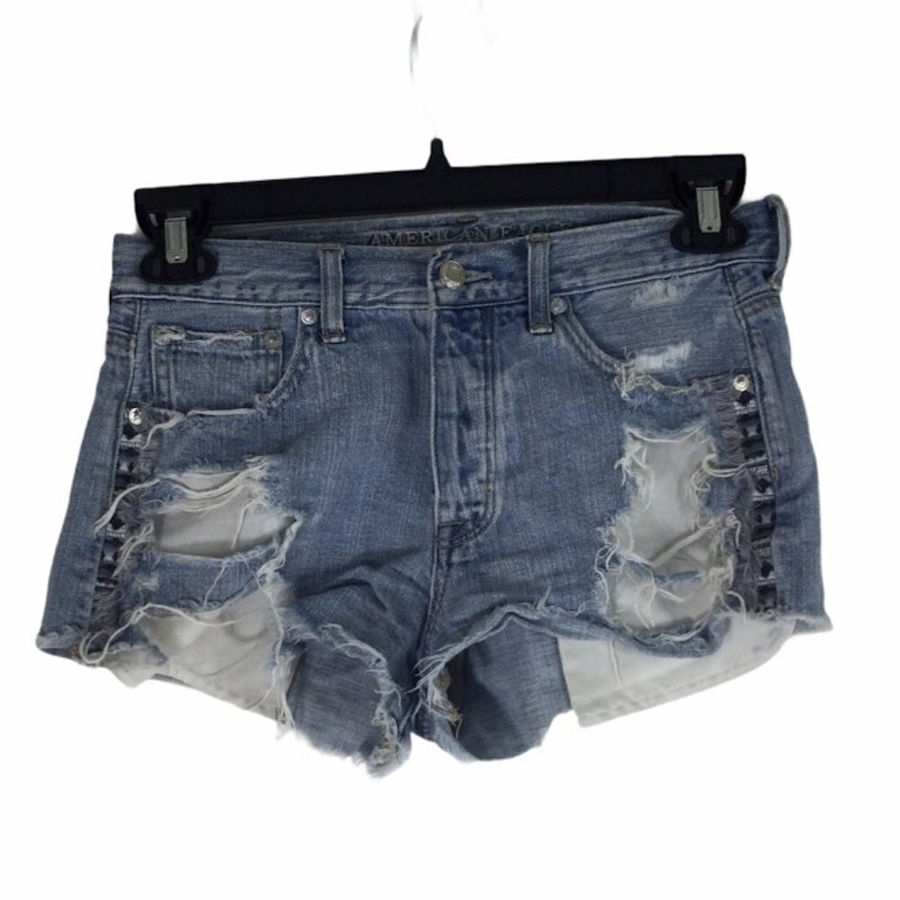 American Eagle Hi Rise Festival Distressed Denim